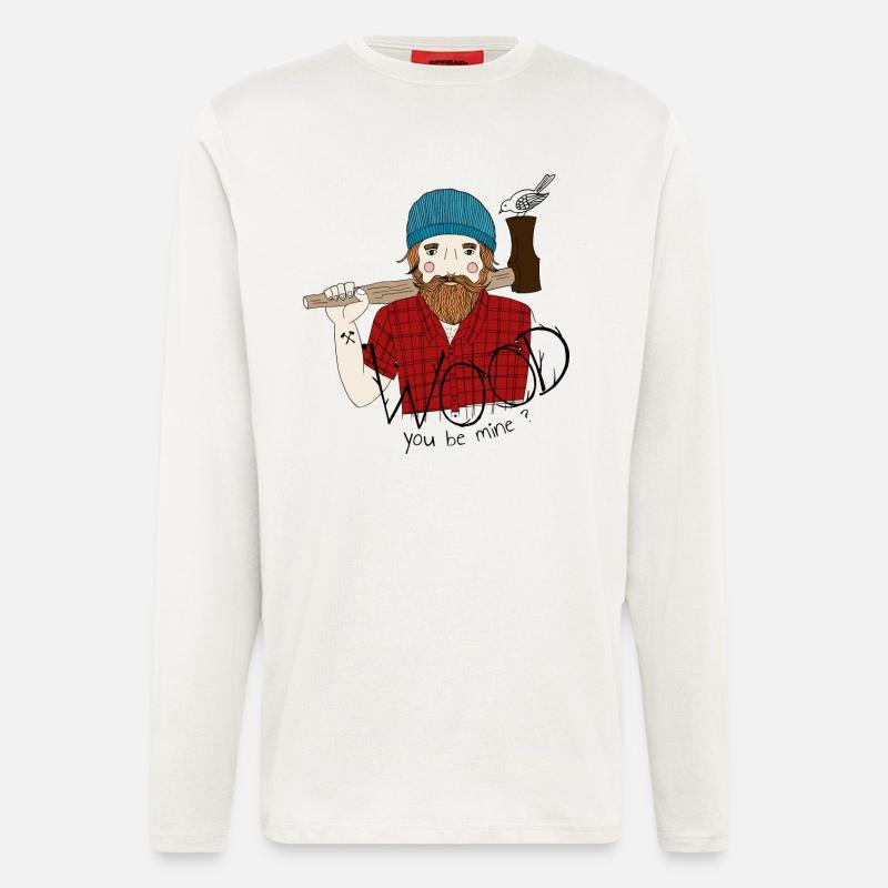 verliebter bärtiger Holzfäller Geschenk - Langarmshirt - made by SPREAD - OFF WHITE