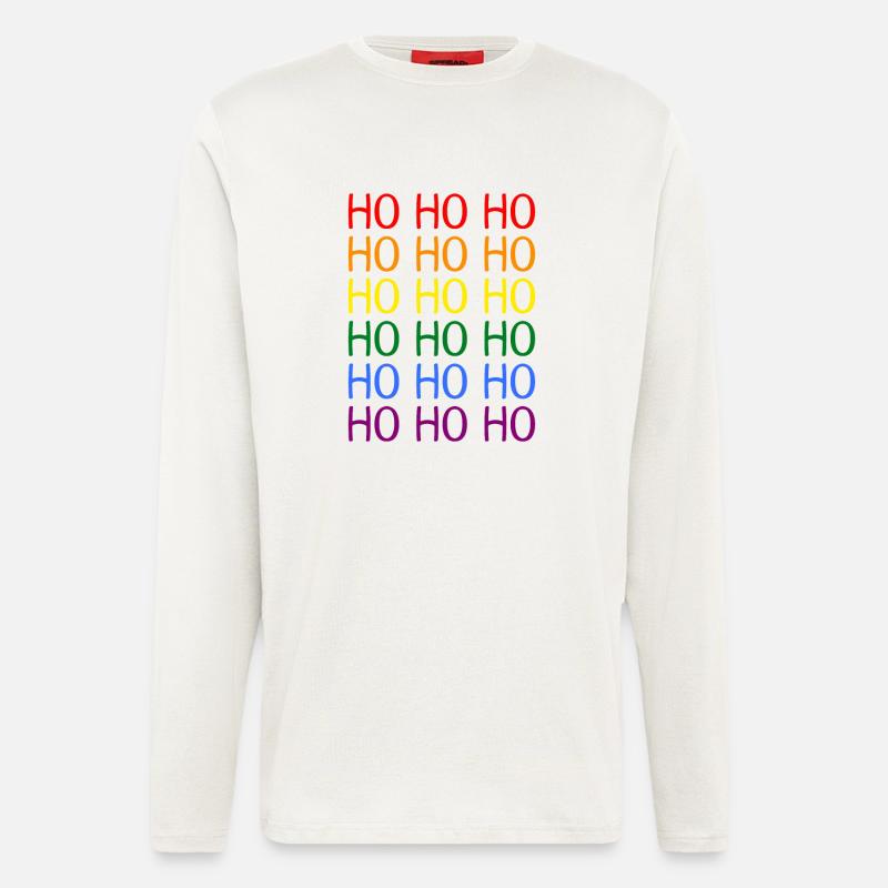 Hohoho Regenbogen LGBT - Langarmshirt - made by SPREAD  - OFF WHITE