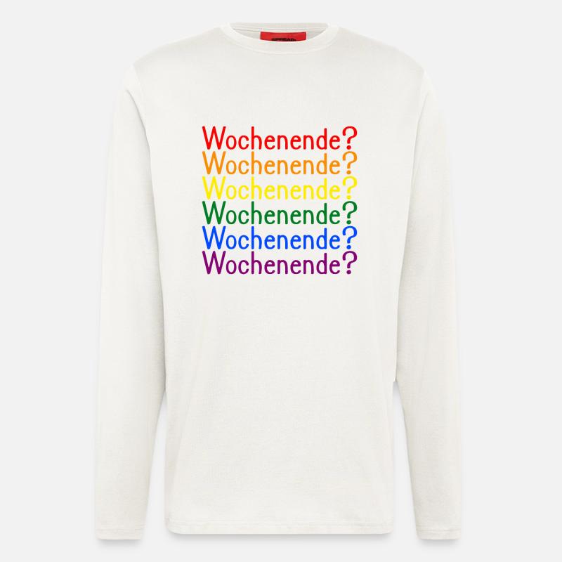 Wochenende Regenbogen LGBT - Langarmshirt - made by SPREAD  - OFF WHITE