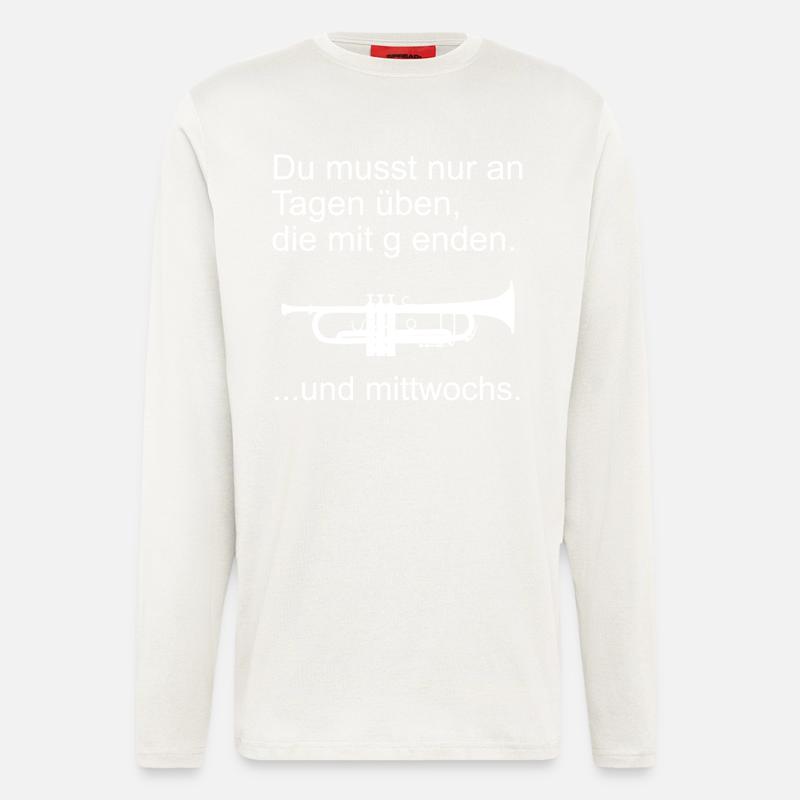 Trompete üben - Langarmshirt - made by SPREAD  - OFF WHITE
