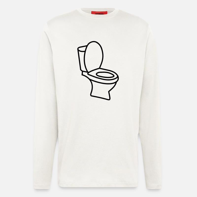 Klo WC Toilette - Langarmshirt - made by SPREAD - OFF WHITE