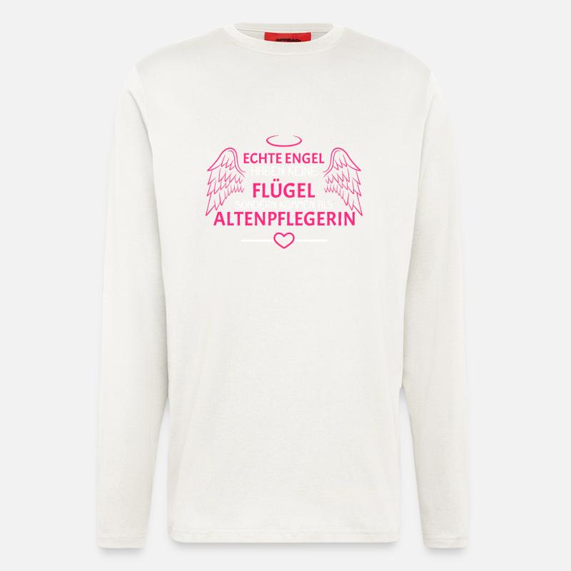 Altenpflegerin Engel Geschenk - Langarmshirt - made by SPREAD  - OFF WHITE