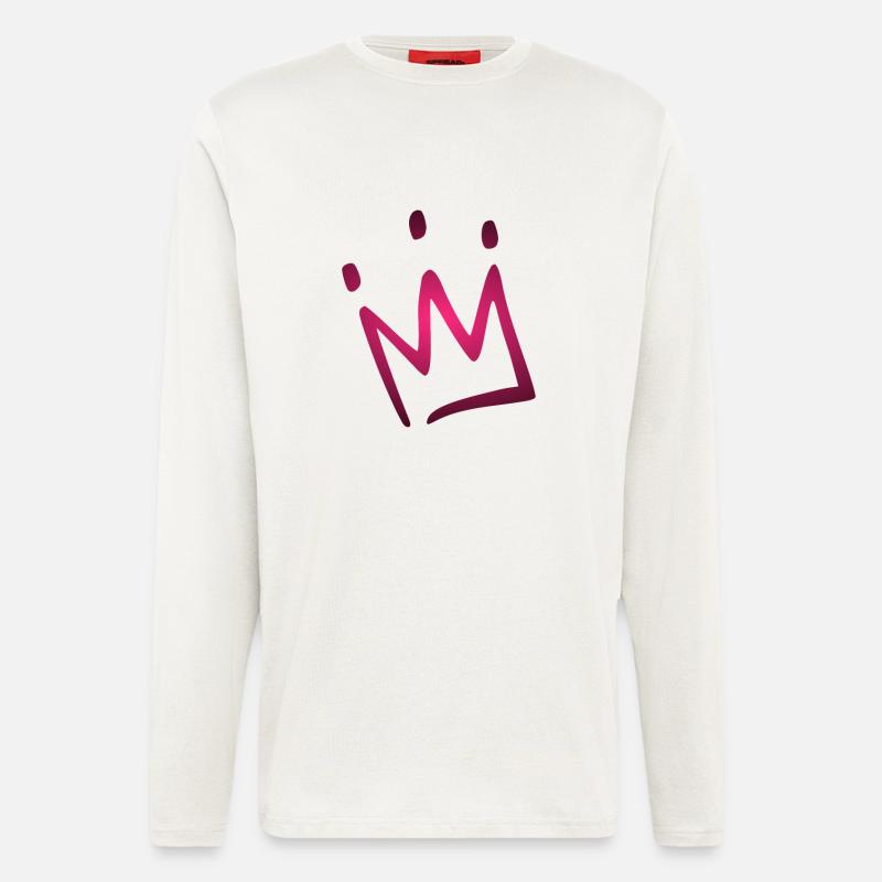 Couronne rose - Manches longues bio décontracté fabriqué en UE - OFF WHITE