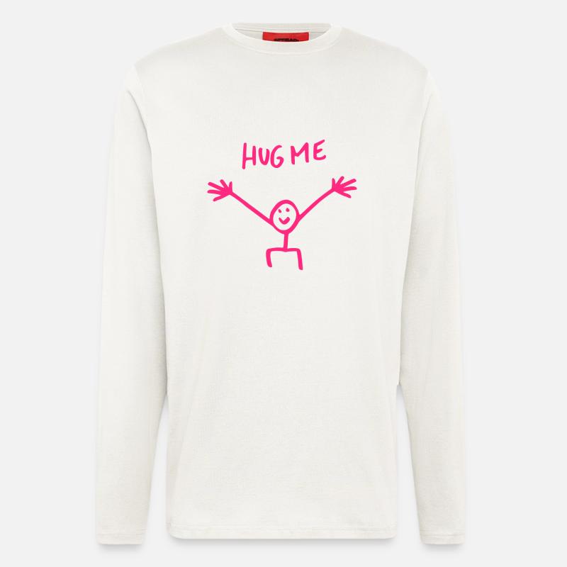 Umarme mich Umarmung Strichmännchen Geschenk - Langarmshirt - made by SPREAD  - OFF WHITE