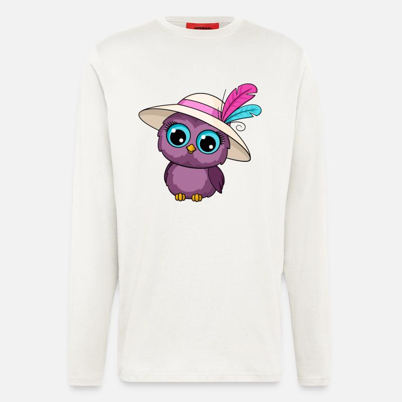 Owl with hat - Longsleeve - made by SPREAD  - OFF WHITE