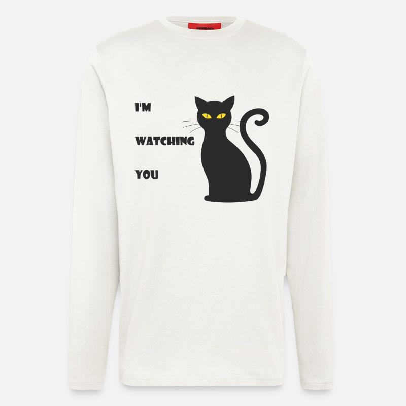 starrende Katze - Langarmshirt - made by SPREAD  - OFF WHITE