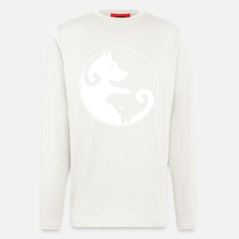 Yin & Yang Hunde - Langarmshirt - made by SPREAD  - OFF WHITE