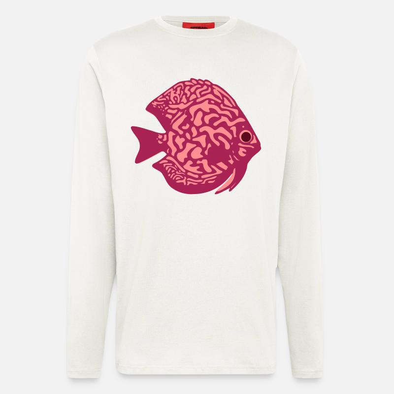 Diskusfisch vektor - Langarmshirt - made by SPREAD  - OFF WHITE