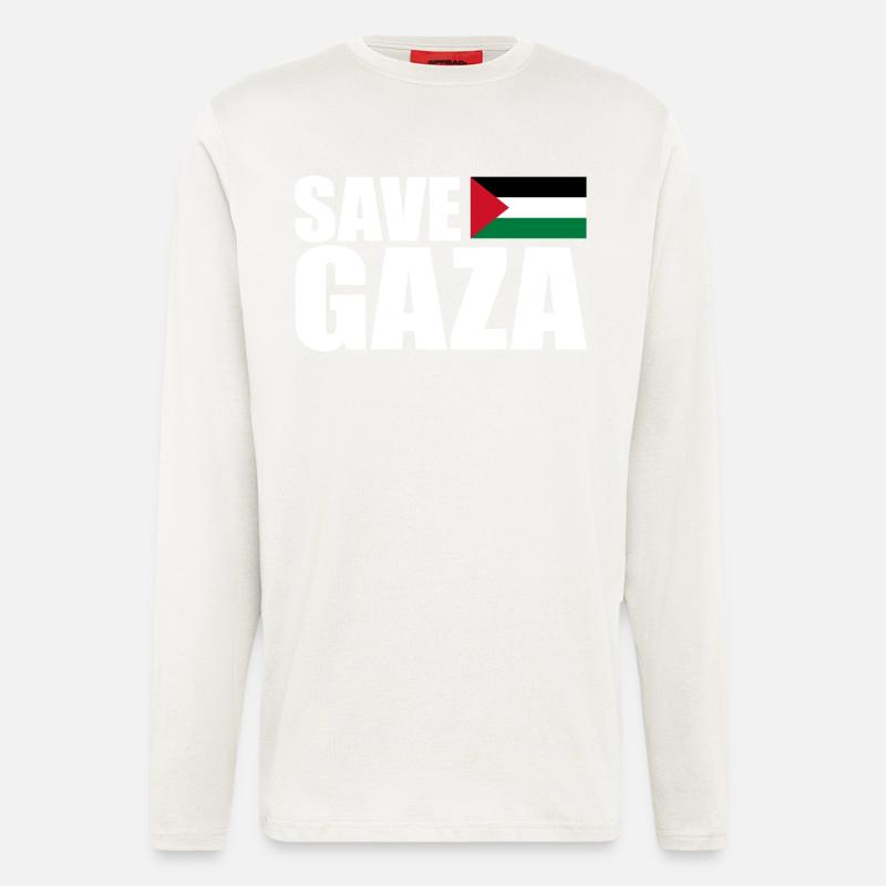 Save gaza - Langarmshirt - made by SPREAD  - OFF WHITE