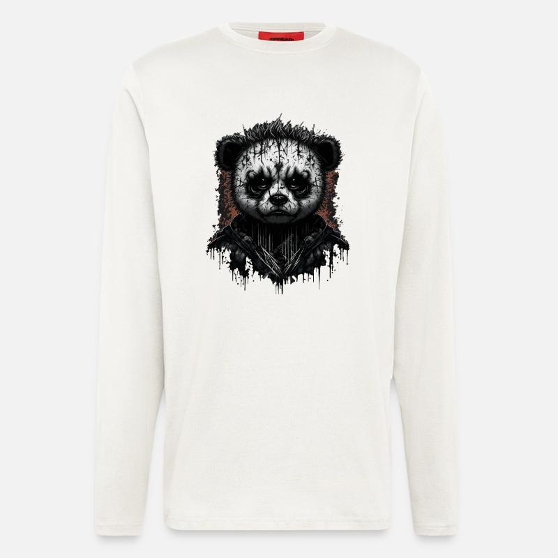 Black metal Panda - Langarmshirt - made by SPREAD  - OFF WHITE
