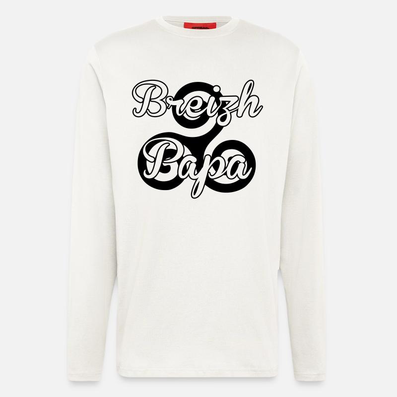 Breizh papa - Manches longues bio décontracté fabriqué en UE - OFF WHITE