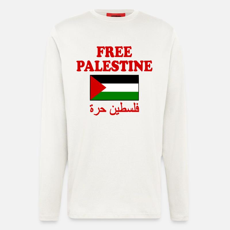 Free palestine - Langarmshirt - made by SPREAD  - OFF WHITE