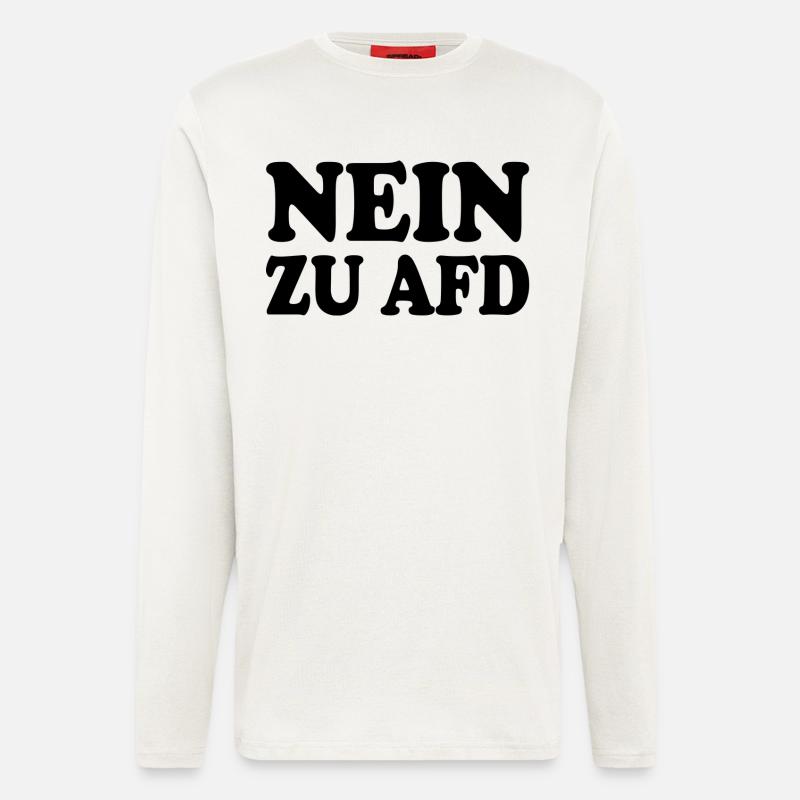 Non à afd - Manches longues bio décontracté fabriqué en UE - OFF WHITE