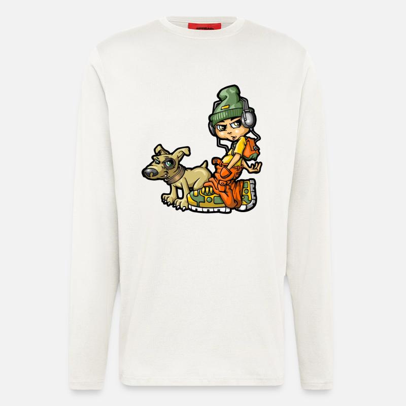 bboy und sein Hund - Langarmshirt - made by SPREAD  - OFF WHITE