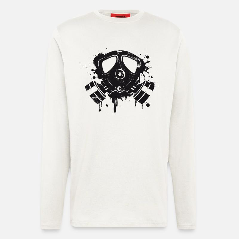 coole Gasmaske als Graffiti Stencil - Langarmshirt - made by SPREAD  - OFF WHITE
