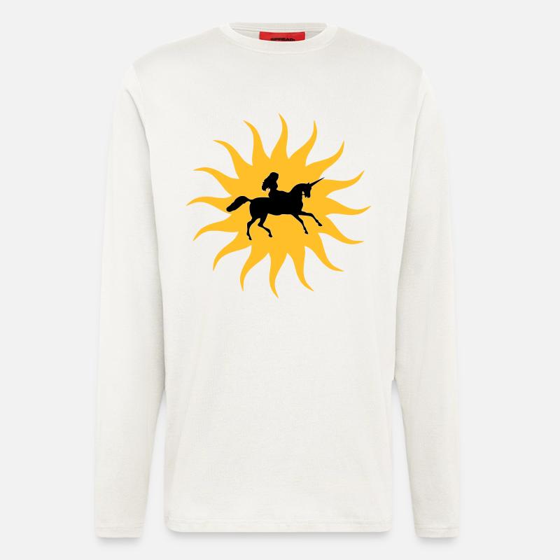 Sonne mit Einhorn - Langarmshirt - made by SPREAD  - OFF WHITE