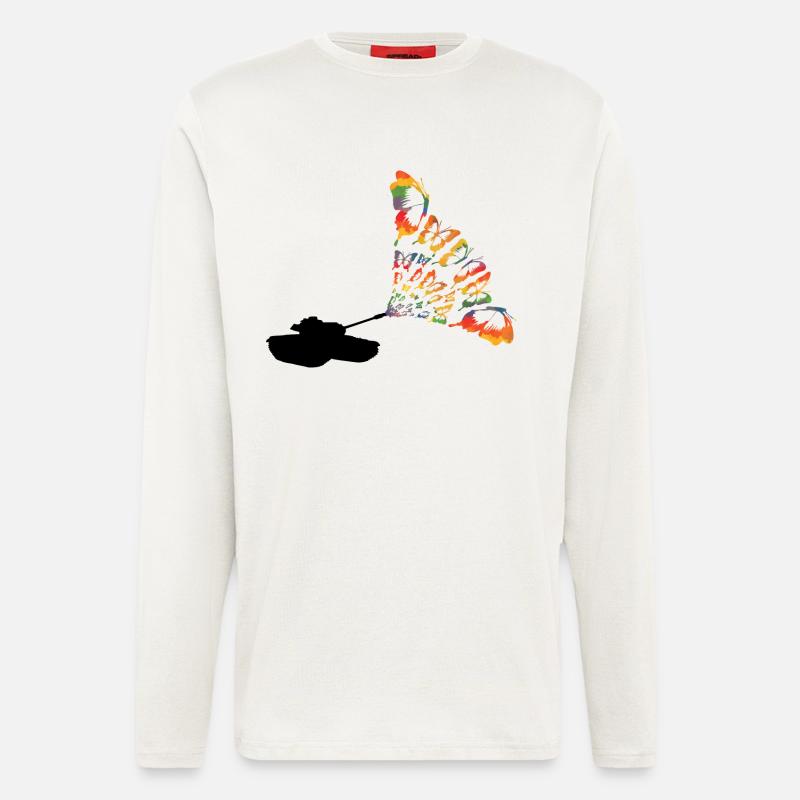 Panzer Schmetterlinge - Langarmshirt - made by SPREAD  - OFF WHITE