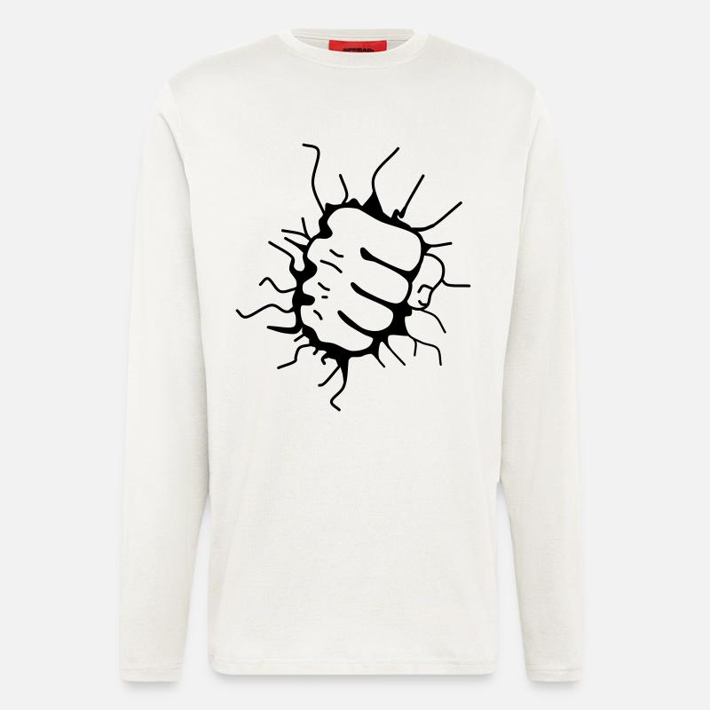 Faustschlag Faust Fäustling Punch - Langarmshirt - made by SPREAD  - OFF WHITE