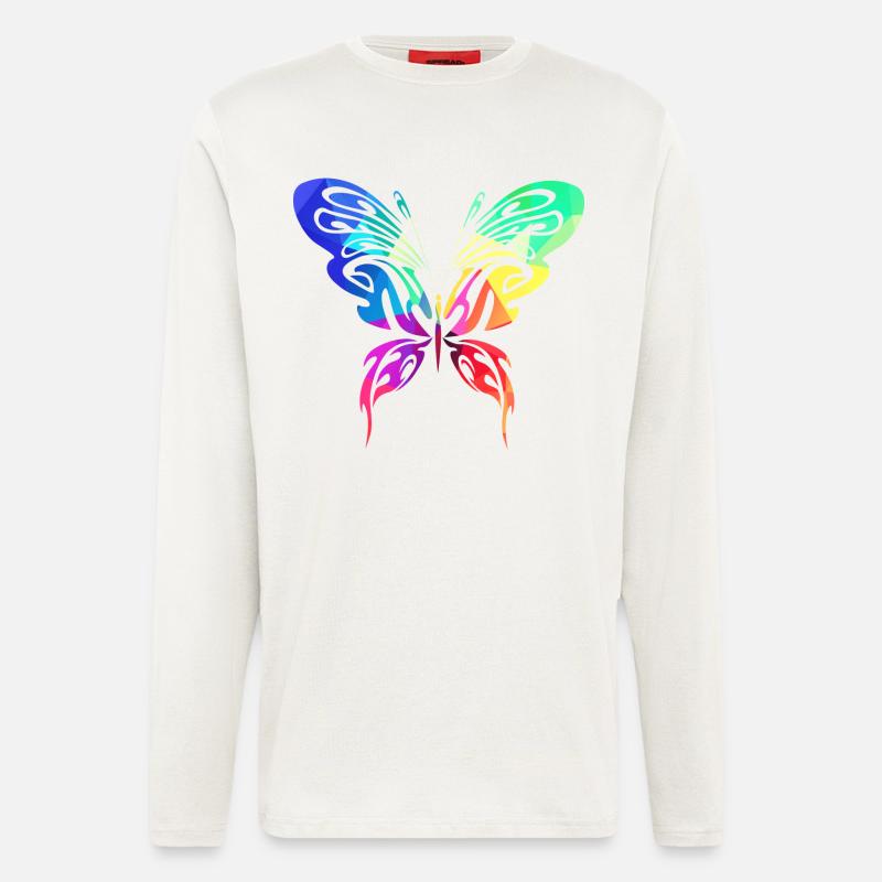 Bunter Sommervogel - Langarmshirt - made by SPREAD  - OFF WHITE