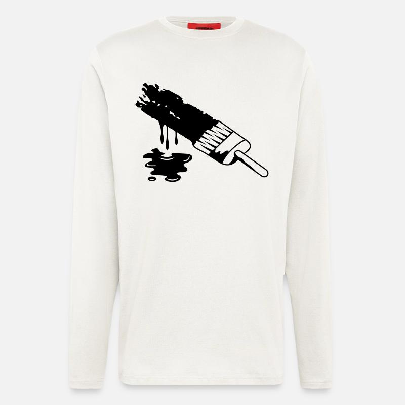 A brush and dripping paint - Longsleeve - made by SPREAD  - OFF WHITE