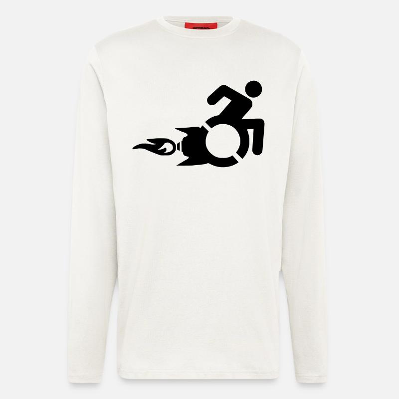 Rollstuhlfahrer mit Raketenantrieb # - Langarmshirt - made by SPREAD  - OFF WHITE