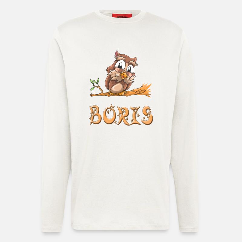 Eule Boris - Langarmshirt - made by SPREAD  - OFF WHITE