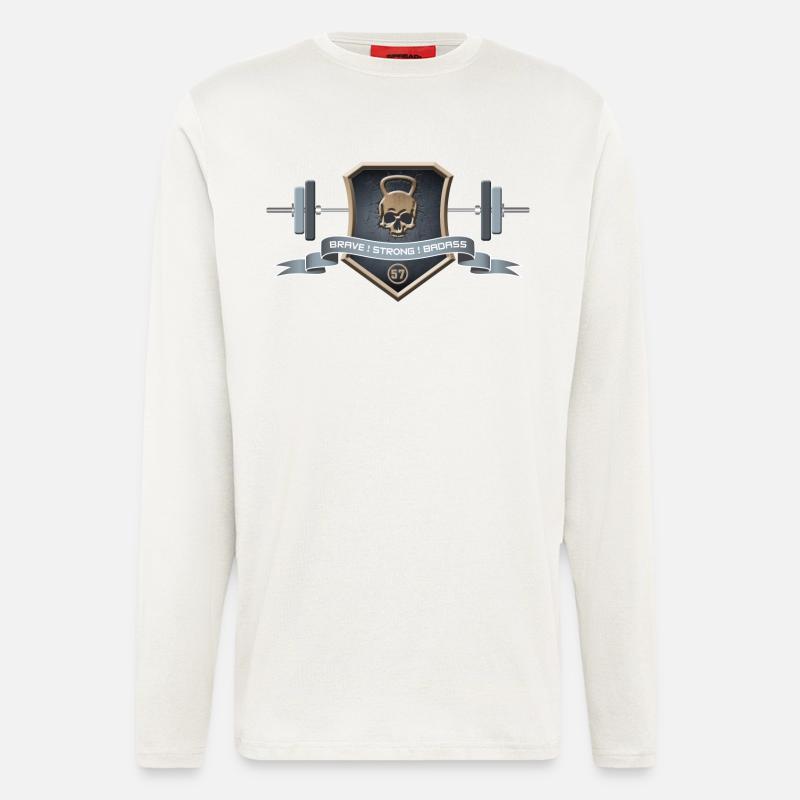 Logo Braves Strong Badass - Langarmshirt - made by SPREAD  - OFF WHITE