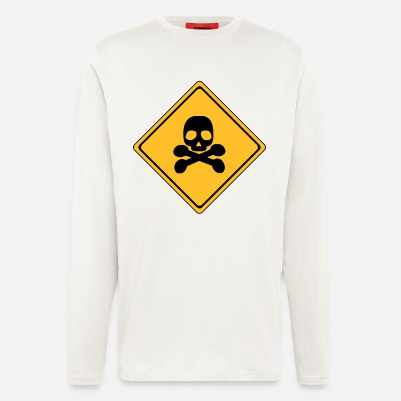 Danger Warning Sign # - Longsleeve - made by SPREAD  - OFF WHITE