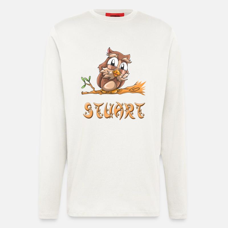 Eule Stuart - Langarmshirt - made by SPREAD  - OFF WHITE