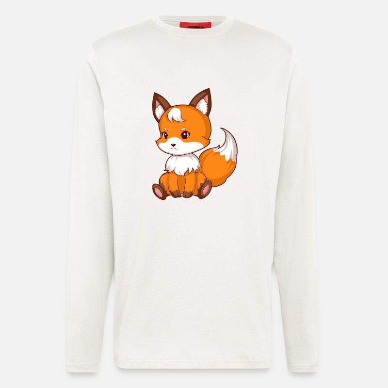 Süsser sitzender Fuchs - Langarmshirt - made by SPREAD  - OFF WHITE