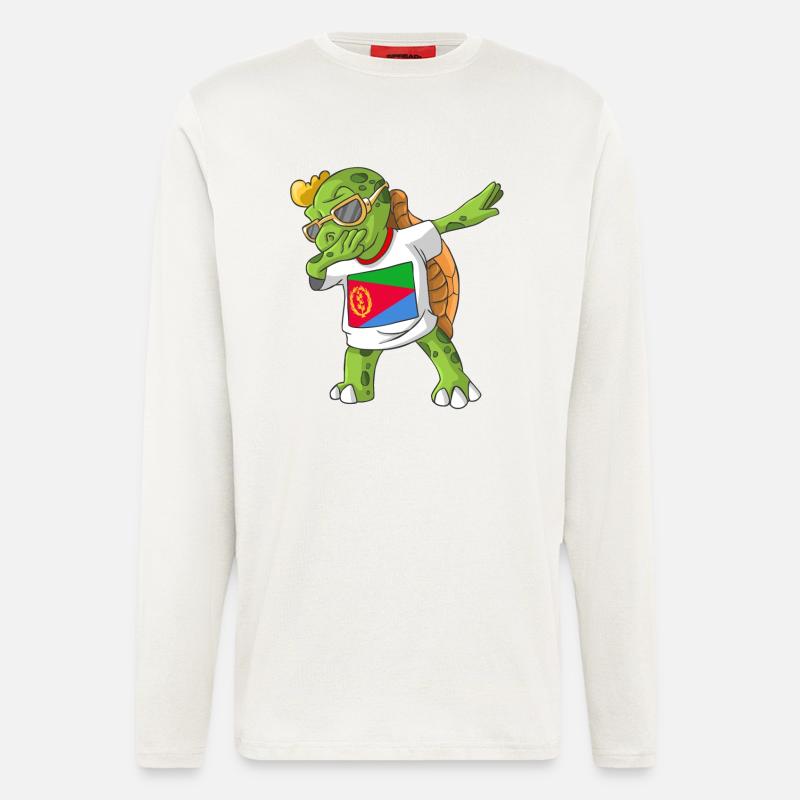 Eritrea Dabbing Schildkröte - Langarmshirt - made by SPREAD  - OFF WHITE
