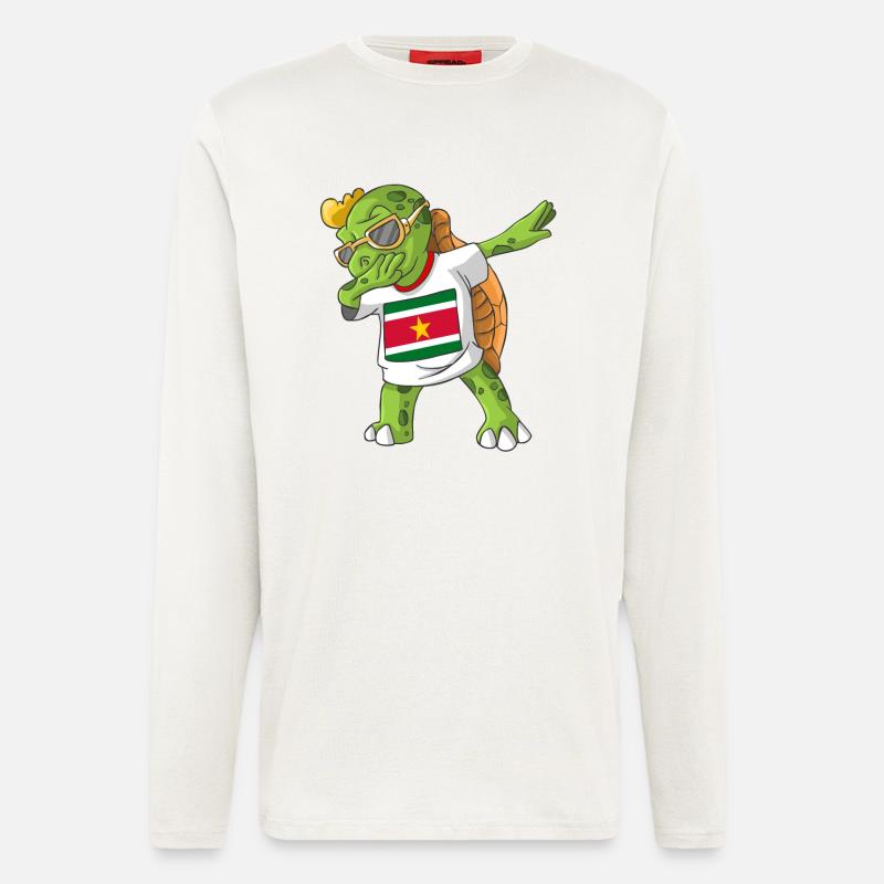 Suriname Dabbing Schildkröte - Langarmshirt - made by SPREAD  - OFF WHITE