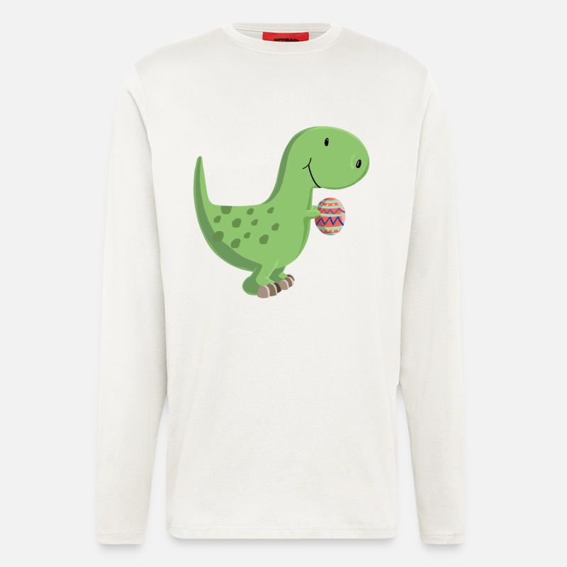 Dino mit Ei - Langarmshirt - made by SPREAD  - OFF WHITE