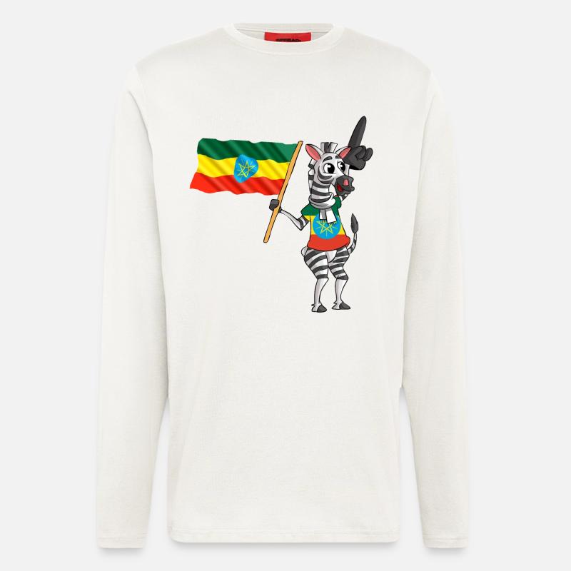 Äthiopier Zebra - Langarmshirt - made by SPREAD  - OFF WHITE