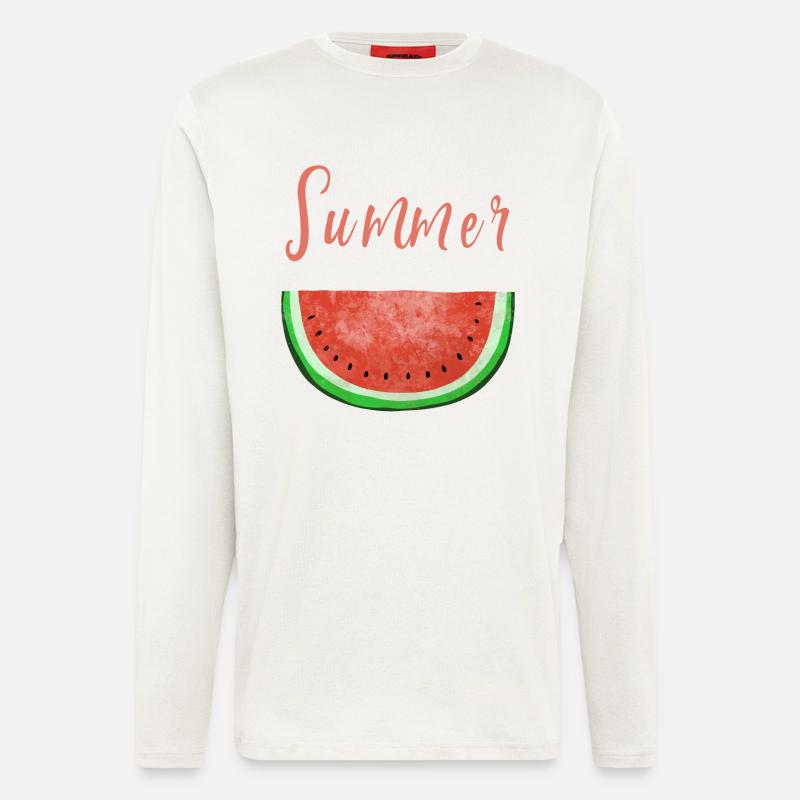 Summer Time Wassermelone - Melone - Sommer - Langarmshirt - made by SPREAD - OFF WHITE