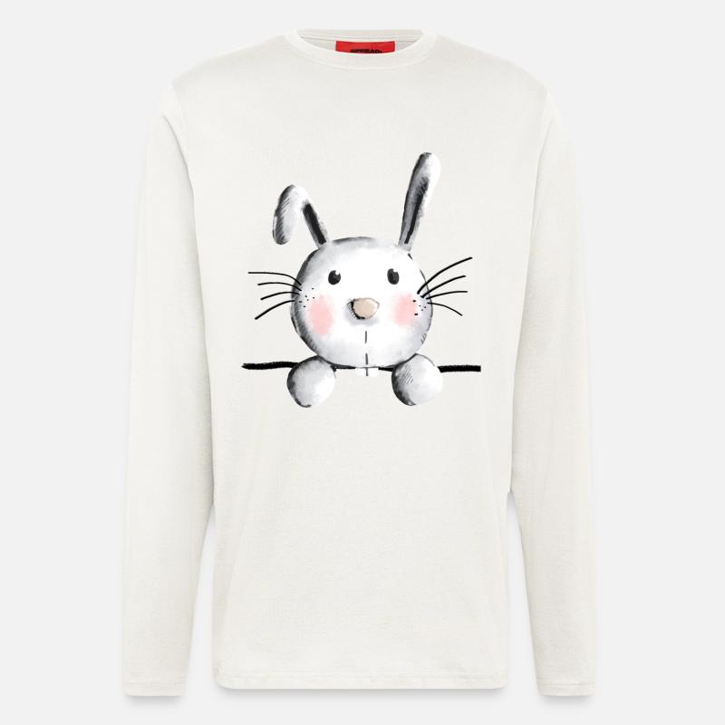 Cute bunny - bunny - rabbit - rabbit - Longsleeve - made by SPREAD  - OFF WHITE