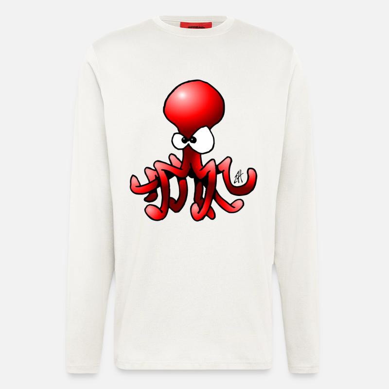 Krake - Tintenfisch - Langarmshirt - made by SPREAD  - OFF WHITE
