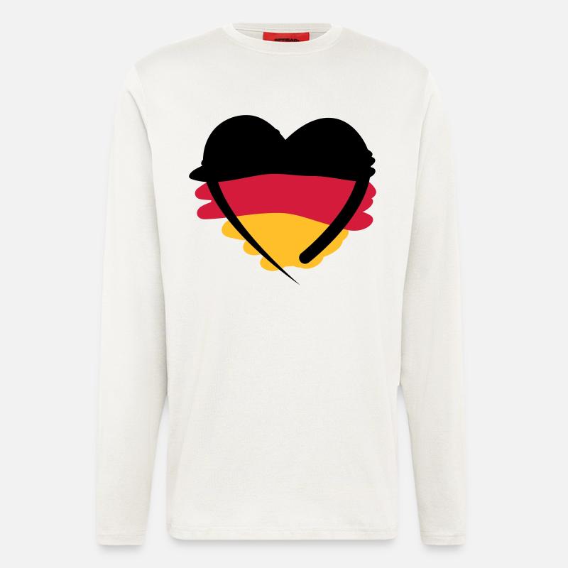 Deutschland Herz - Langarmshirt - made by SPREAD  - OFF WHITE