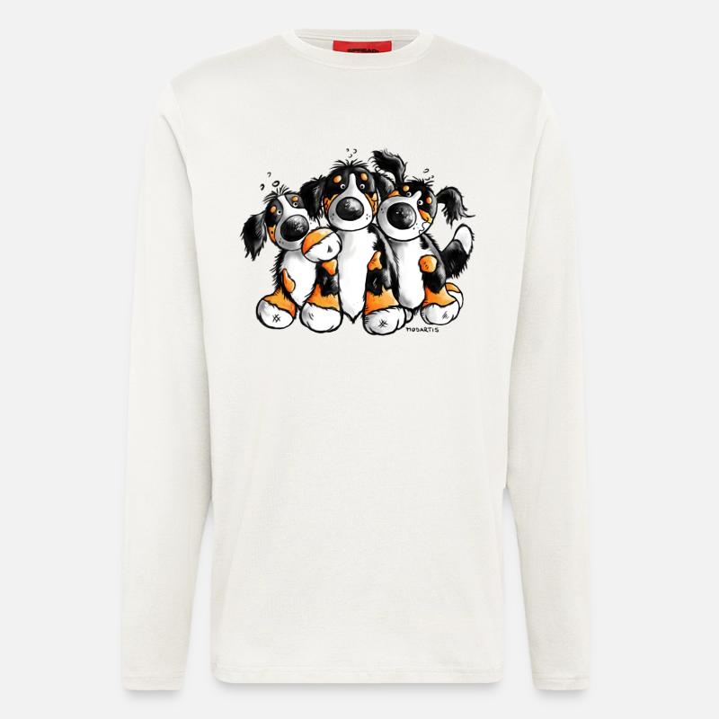 Drollige Berner Sennenhunde - Langarmshirt - made by SPREAD  - OFF WHITE