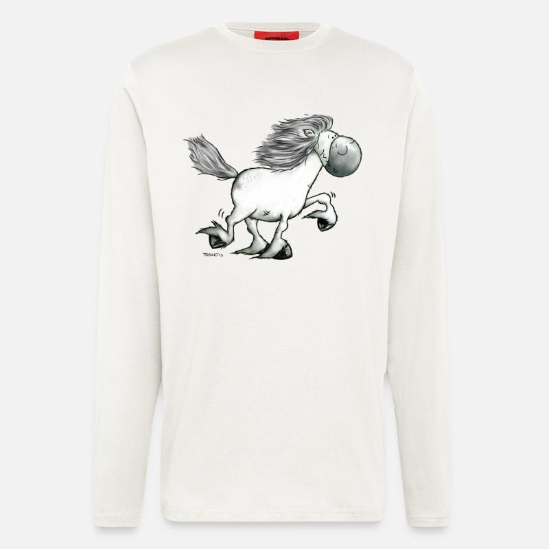 Drolliger Isländer - Islandpferd - Isi - Langarmshirt - made by SPREAD  - OFF WHITE