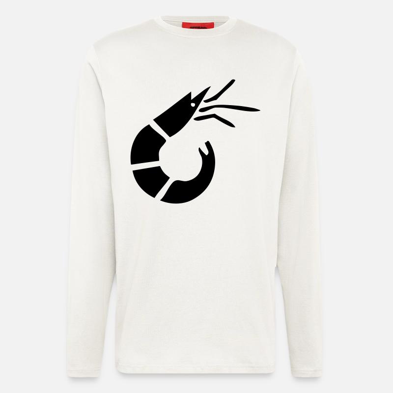 Garnele - Krabbe - Shrimp -Fischerei - Langarmshirt - made by SPREAD  - OFF WHITE