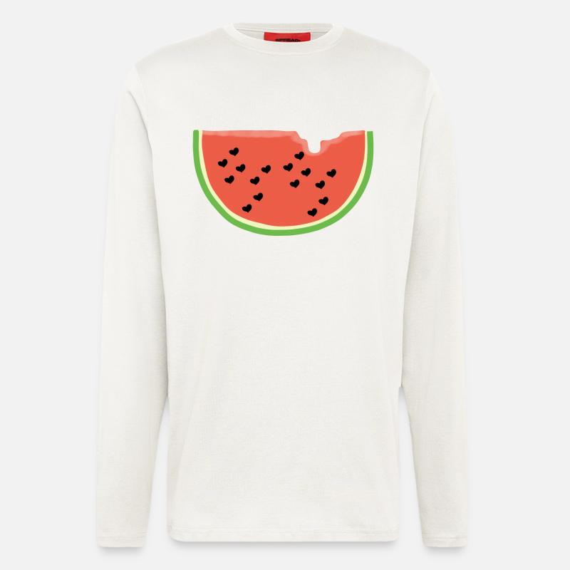 Melone mit Herz - Geschenk - Wassermelone - Comic - Langarmshirt - made by SPREAD  - OFF WHITE