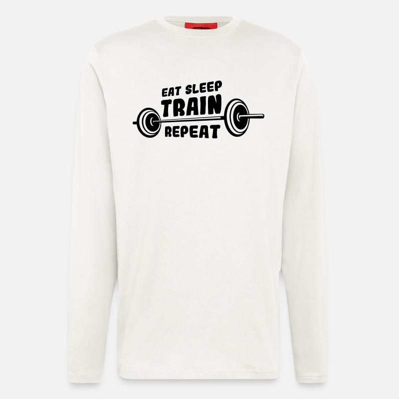Bodybuilder Spruch - Langarmshirt - made by SPREAD  - OFF WHITE