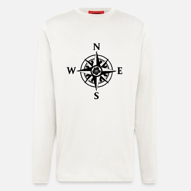 Kompass - Langarmshirt - made by SPREAD  - OFF WHITE