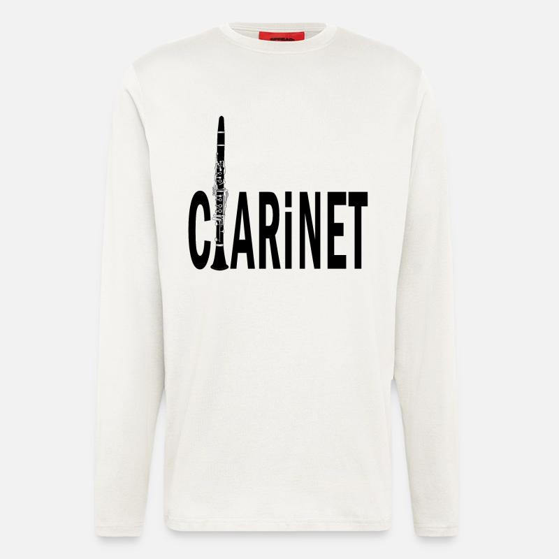 Klarinetten-Text - Langarmshirt - made by SPREAD  - OFF WHITE
