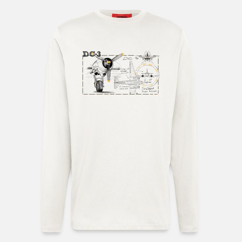 DC-3 - Langarmshirt - made by SPREAD  - OFF WHITE