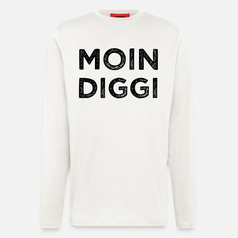 Moin Diggi Hamburg Nordsee Geschenk - Langarmshirt - made by SPREAD  - OFF WHITE