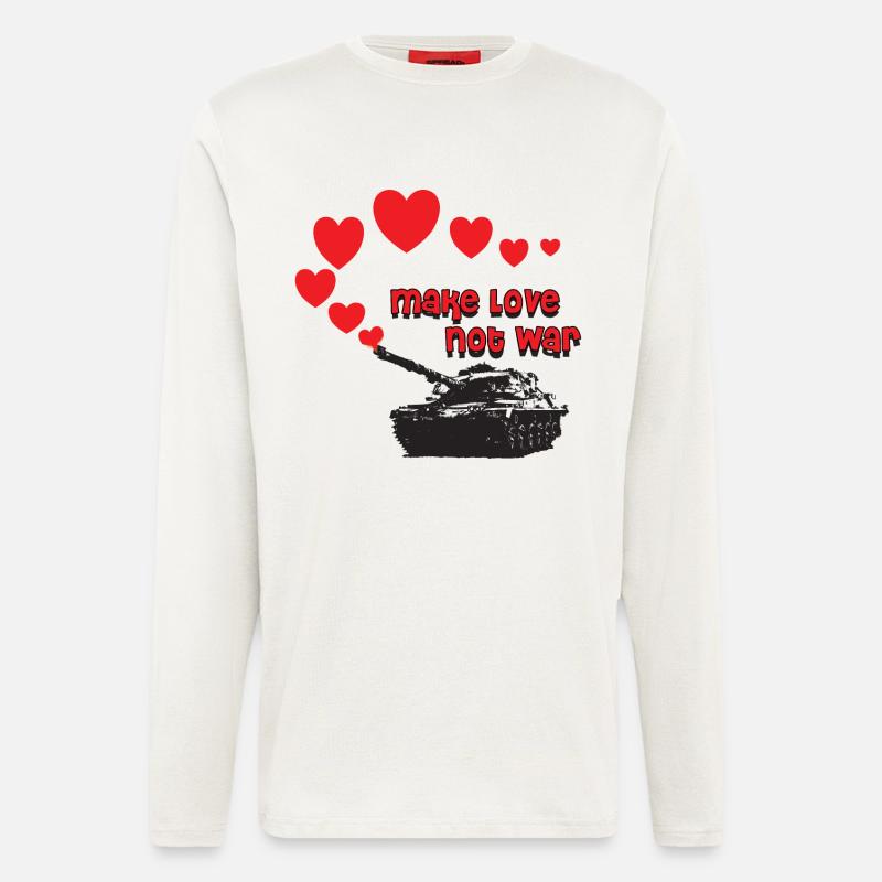 make love not war - Langarmshirt - made by SPREAD  - OFF WHITE