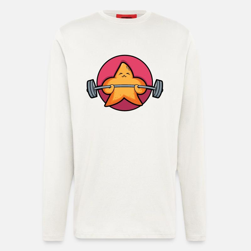 Gewichtheber-Seestern - Langarmshirt - made by SPREAD  - OFF WHITE