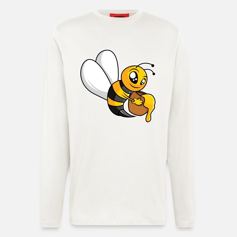Fleißige Honigbiene - Langarmshirt - made by SPREAD  - OFF WHITE